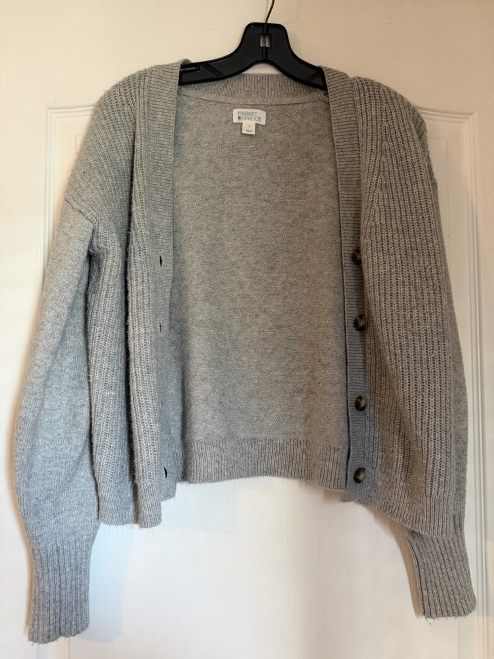 Market & Spruce Ribbed Button Down Midi Cardigan Size Large